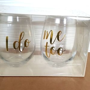 New set of wedding wine glasses 20 fl oz